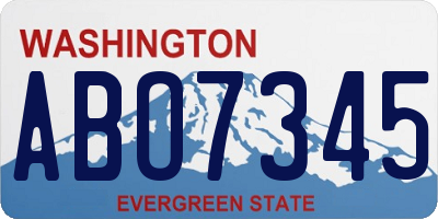 WA license plate ABO7345