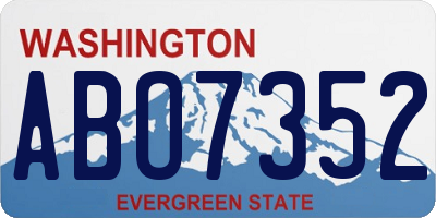 WA license plate ABO7352