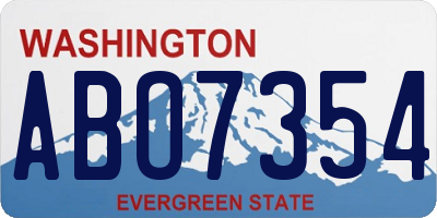 WA license plate ABO7354