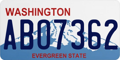 WA license plate ABO7362