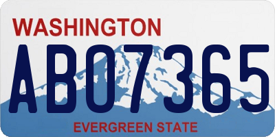 WA license plate ABO7365