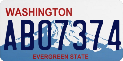 WA license plate ABO7374