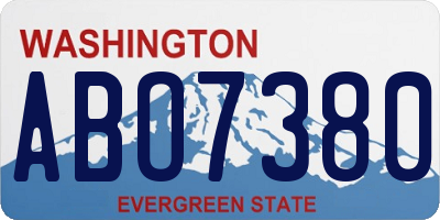 WA license plate ABO7380