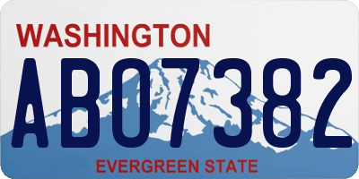 WA license plate ABO7382