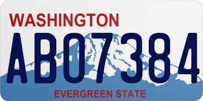 WA license plate ABO7384