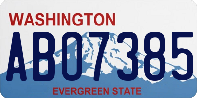 WA license plate ABO7385
