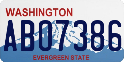 WA license plate ABO7386