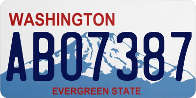 WA license plate ABO7387