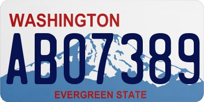 WA license plate ABO7389
