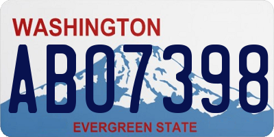 WA license plate ABO7398