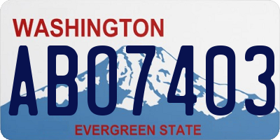 WA license plate ABO7403