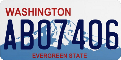 WA license plate ABO7406