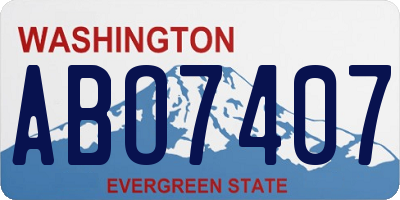 WA license plate ABO7407