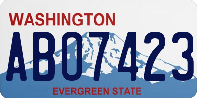 WA license plate ABO7423