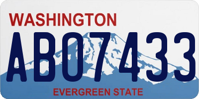 WA license plate ABO7433