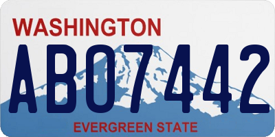 WA license plate ABO7442