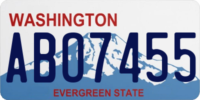 WA license plate ABO7455