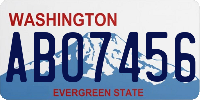 WA license plate ABO7456