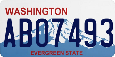 WA license plate ABO7493