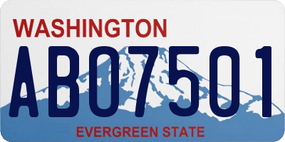 WA license plate ABO7501