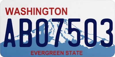 WA license plate ABO7503