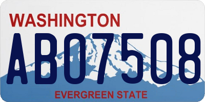 WA license plate ABO7508