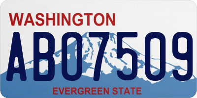 WA license plate ABO7509