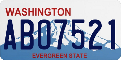 WA license plate ABO7521