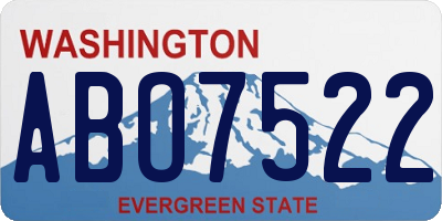 WA license plate ABO7522