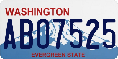 WA license plate ABO7525