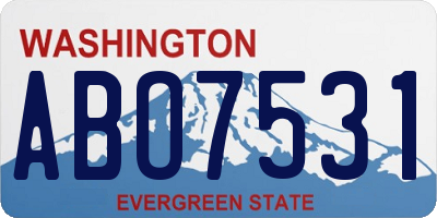 WA license plate ABO7531