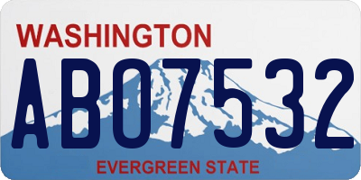 WA license plate ABO7532