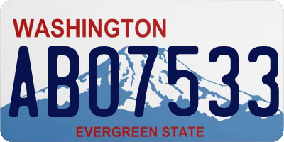 WA license plate ABO7533