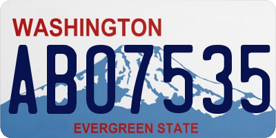 WA license plate ABO7535