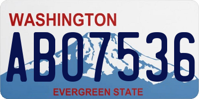 WA license plate ABO7536