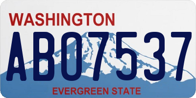 WA license plate ABO7537