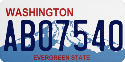 WA license plate ABO7540