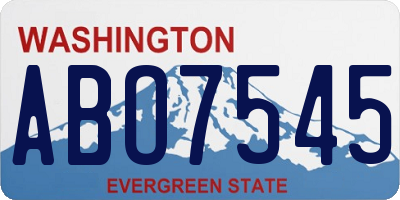 WA license plate ABO7545