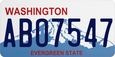 WA license plate ABO7547