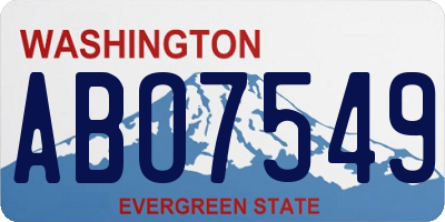 WA license plate ABO7549