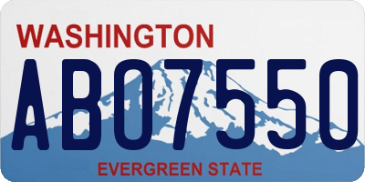 WA license plate ABO7550