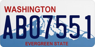 WA license plate ABO7551