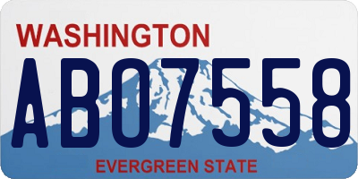 WA license plate ABO7558