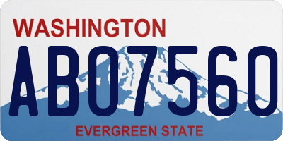 WA license plate ABO7560