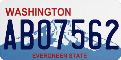 WA license plate ABO7562