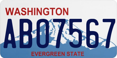 WA license plate ABO7567