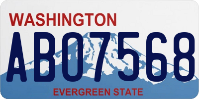 WA license plate ABO7568
