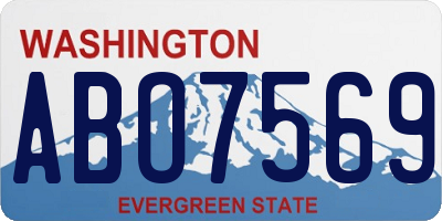 WA license plate ABO7569