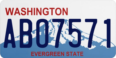WA license plate ABO7571