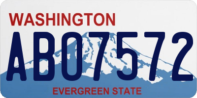 WA license plate ABO7572